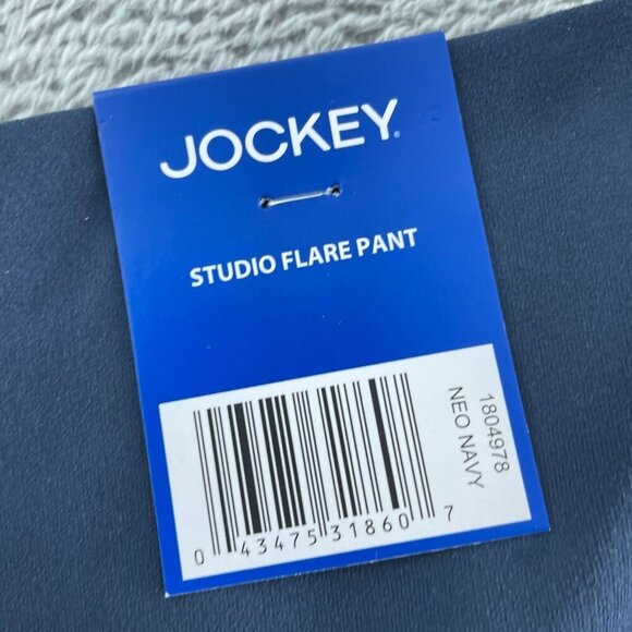 Jockey Navy Studio Flare Pants Womens L NWT 5801 - Picture 3 of 12